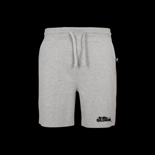 HEATHER GREY "FUNKY TYPO" SHORTS